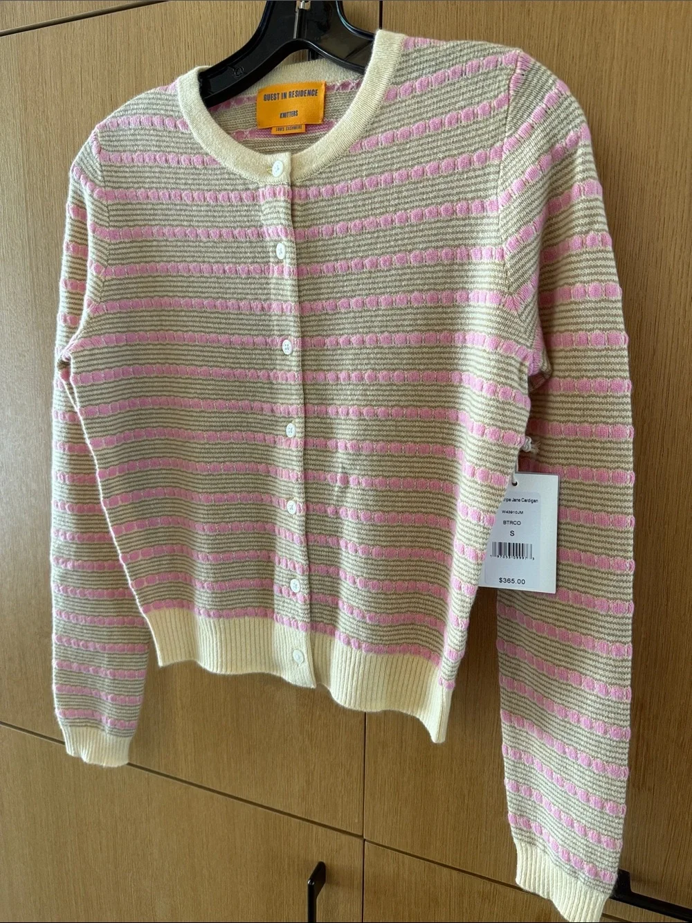 Guest in Residence Jane Cashmere Cardigan Pebble Striped Butter Combo Small